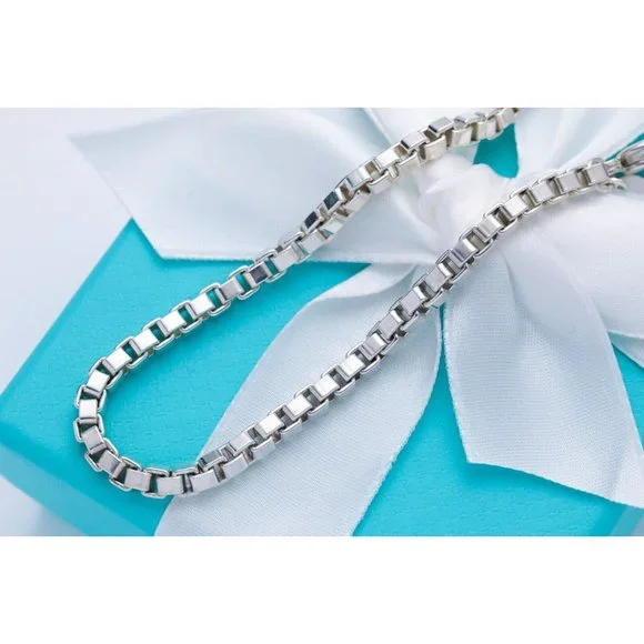 Tiffany & Co. Venetian Link Chain Bracelet 925 Sterling Silver 7.5" Unisex - Picture 8 of 11